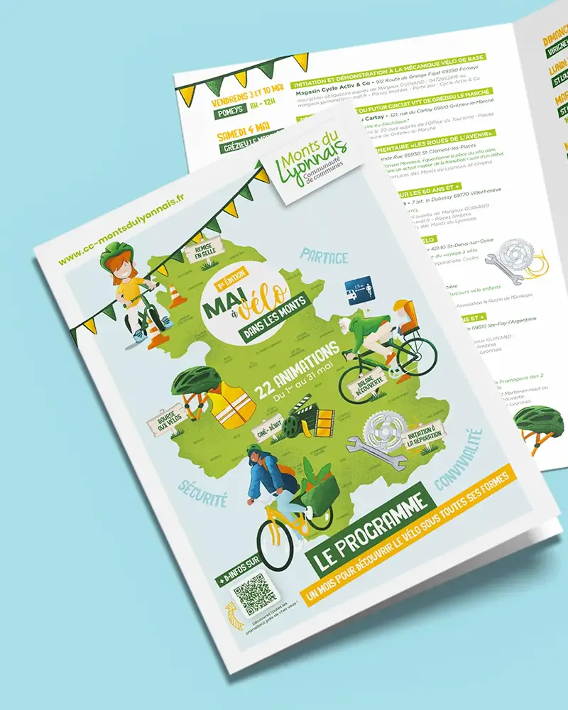 dépliant print - communication publique Mai à vélo